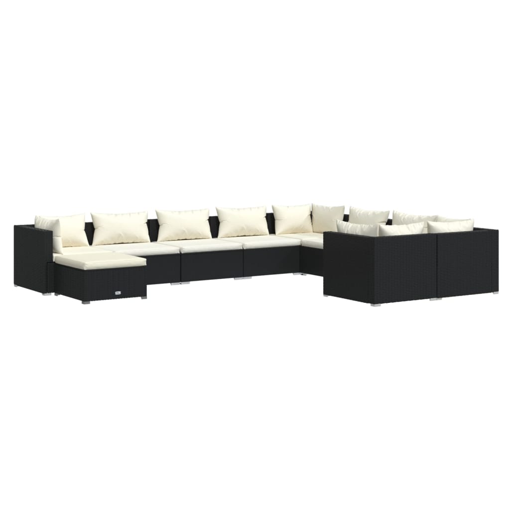 8720286993835_a_en_hd_1 vidaXL 10 Piece Garden Lounge Set with Cushions Poly Rattan Black - Image 2