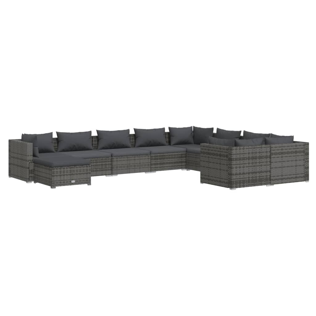 8720286993897_a_en_hd_1 vidaXL 10 Piece Garden Lounge Set with Cushions Poly Rattan Grey - Image 2