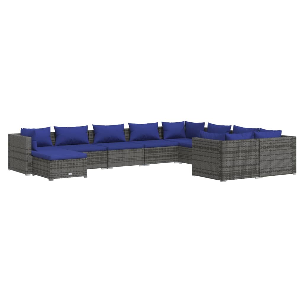 8720286993903_a_en_hd_1 vidaXL 10 Piece Garden Lounge Set with Cushions Poly Rattan Grey - Image 2