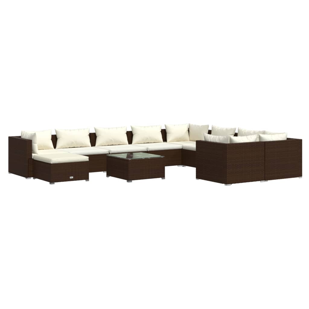 8720286993941_a_en_hd_1 vidaXL 11 Piece Garden Lounge Set with Cushions Poly Rattan Brown - Image 2