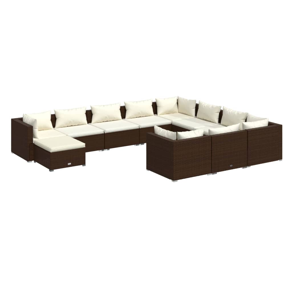 8720286994023_a_en_hd_1 vidaXL 11 Piece Garden Lounge Set with Cushions Poly Rattan Brown - Image 2