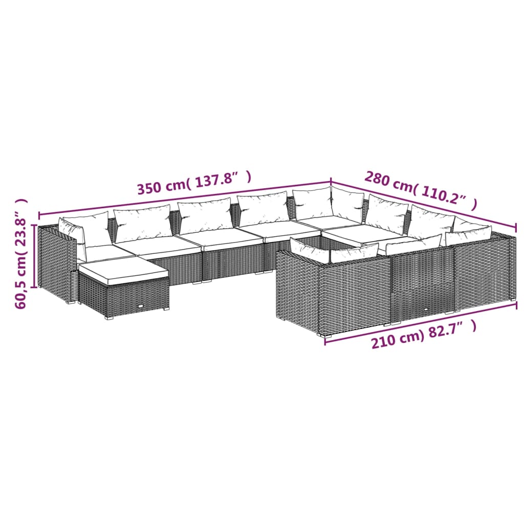 8720286994023_g_en_hd_7 vidaXL 11 Piece Garden Lounge Set with Cushions Poly Rattan Brown - Image 9