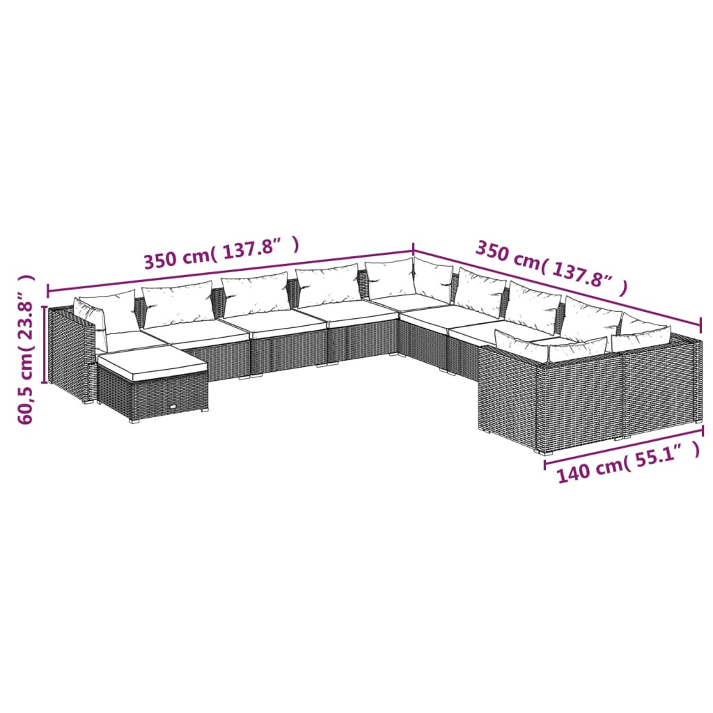 8720286994108_g_en_hd_7 vidaXL 11 Piece Garden Lounge Set with Cushions Poly Rattan Brown - Image 9
