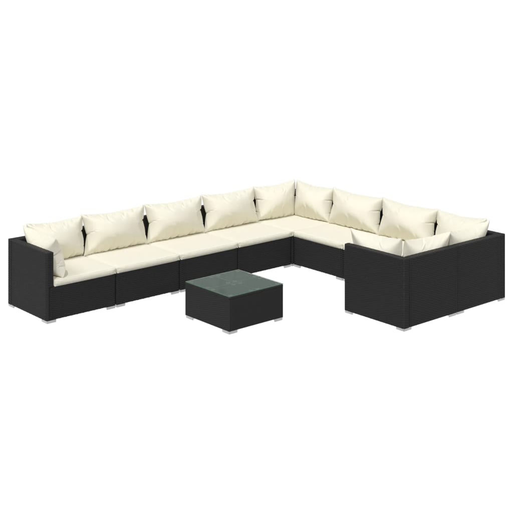 8720286994719_a_en_hd_1 vidaXL 10 Piece Garden Lounge Set with Cushions Poly Rattan Black - Image 2