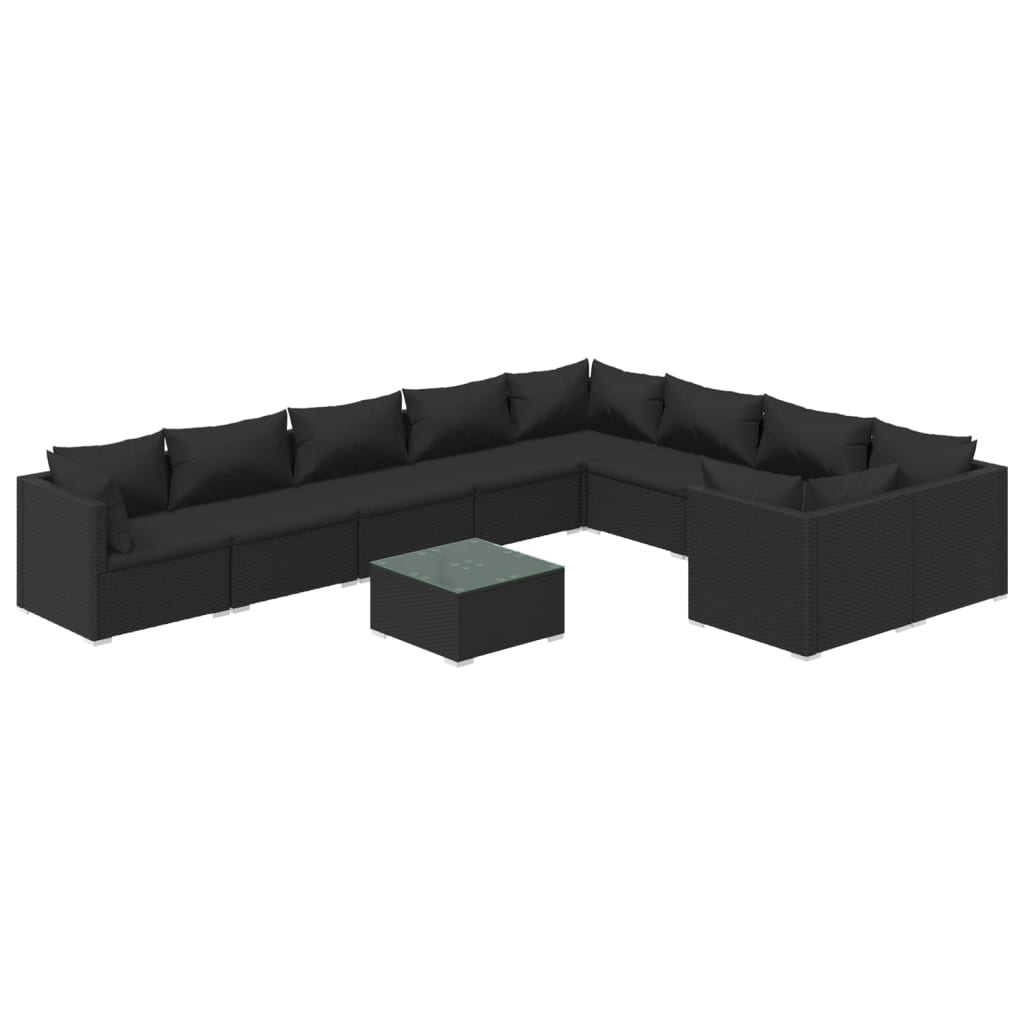 8720286994726_a_en_hd_1 vidaXL 10 Piece Garden Lounge Set with Cushions Poly Rattan Black - Image 2