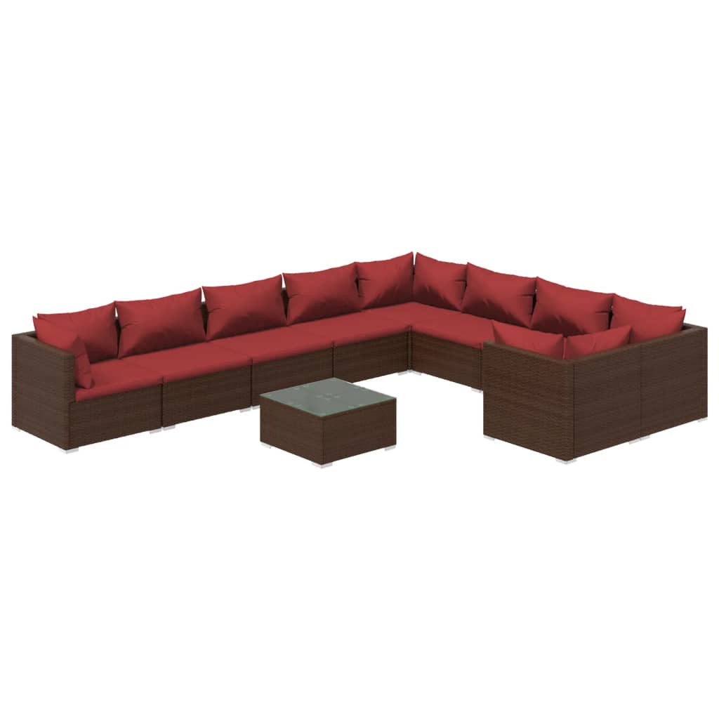 8720286994757_a_en_hd_1 vidaXL 10 Piece Garden Lounge Set with Cushions Poly Rattan Brown - Image 2