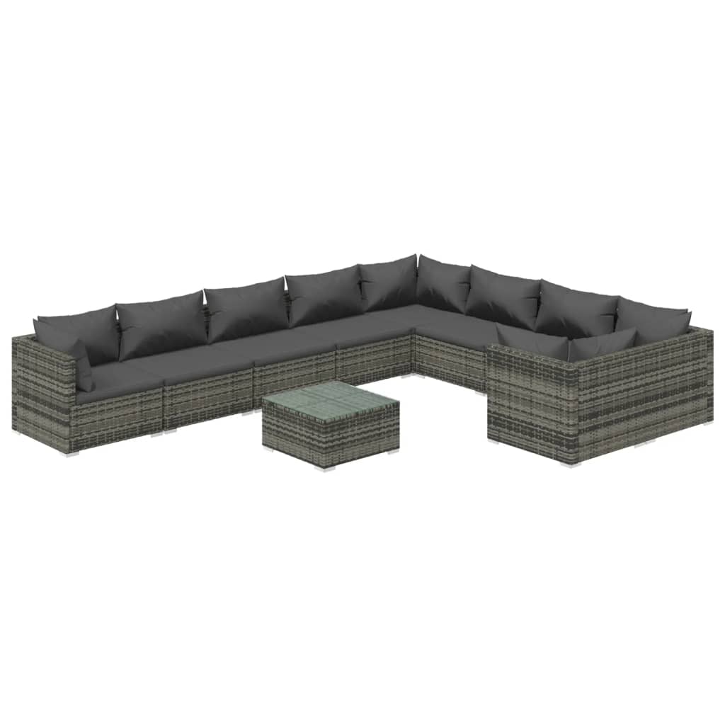 8720286994771_a_en_hd_1 vidaXL 10 Piece Garden Lounge Set with Cushions Poly Rattan Grey - Image 2