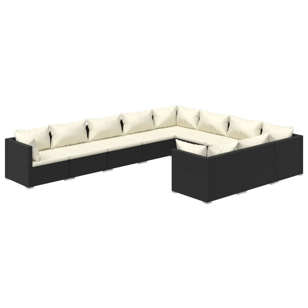 8720286994795_a_en_hd_1 vidaXL 10 Piece Garden Lounge Set with Cushions Poly Rattan Black - Image 2