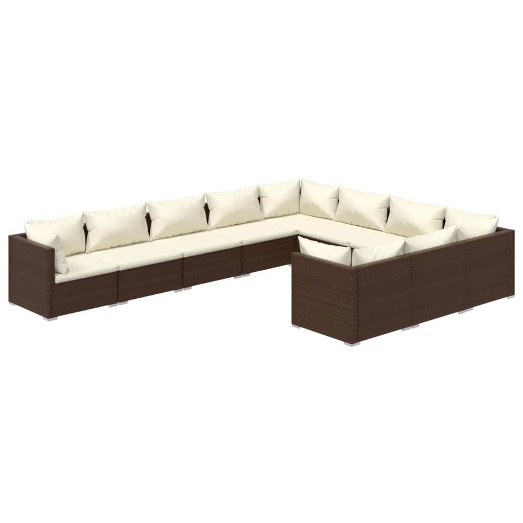 8720286994825_a_en_hd_1 vidaXL 10 Piece Garden Lounge Set with Cushions Poly Rattan Brown - Image 2
