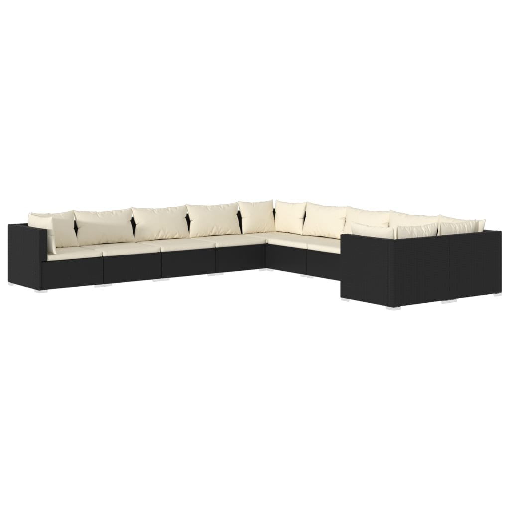 8720286994955_a_en_hd_1 vidaXL 10 Piece Garden Lounge Set with Cushions Poly Rattan Black - Image 2