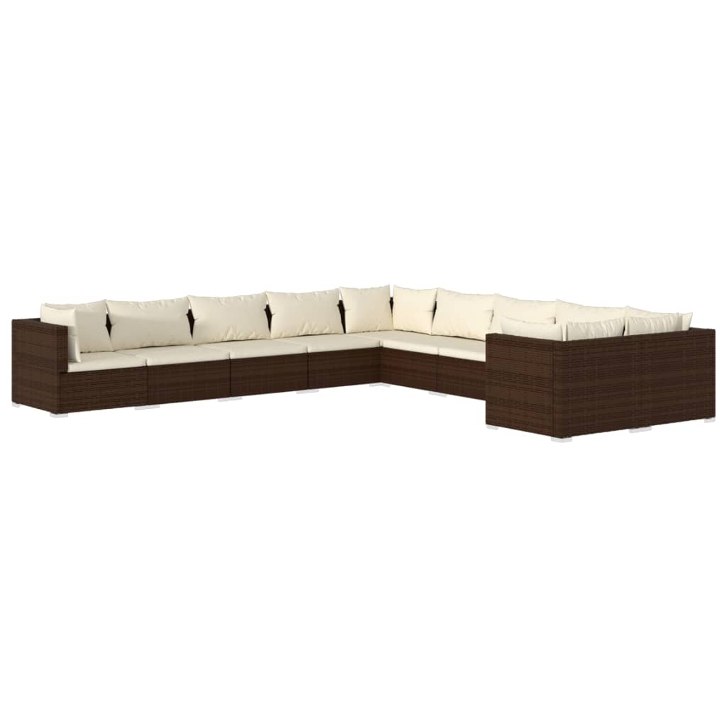 8720286994986_a_en_hd_1 vidaXL 10 Piece Garden Lounge Set with Cushions Poly Rattan Brown - Image 2