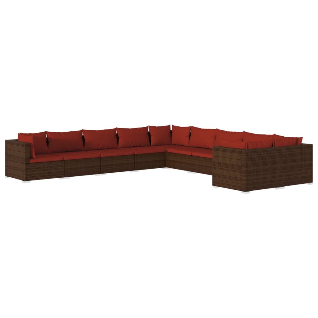 8720286994993_a_en_hd_1 vidaXL 10 Piece Garden Lounge Set with Cushions Poly Rattan Brown - Image 2