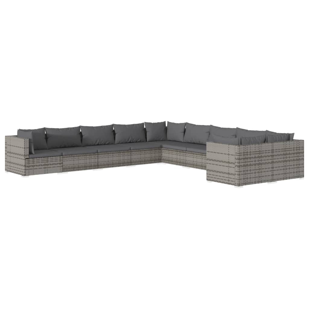8720286995013_a_en_hd_1 vidaXL 10 Piece Garden Lounge Set with Cushions Poly Rattan Grey - Image 2