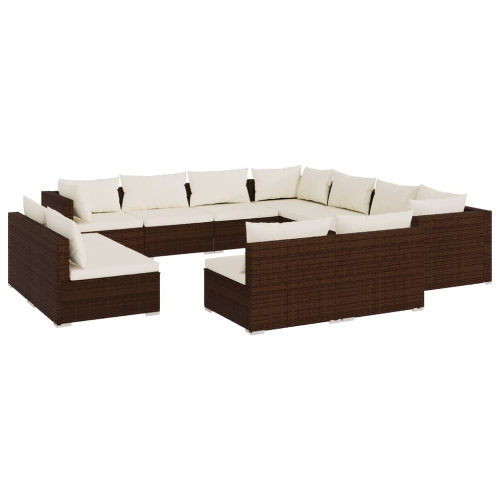 8720286995303_a_en_hd_1 vidaXL 11 Piece Garden Lounge Set with Cushions Brown Poly Rattan - Image 2