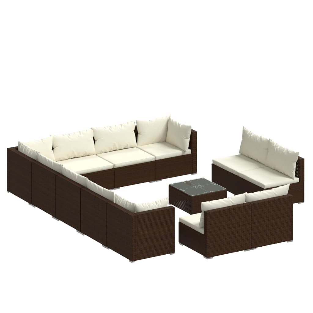 8720286995549_a_en_hd_1 vidaXL 13 Piece Garden Lounge Set with Cushions Brown Poly Rattan - Image 2