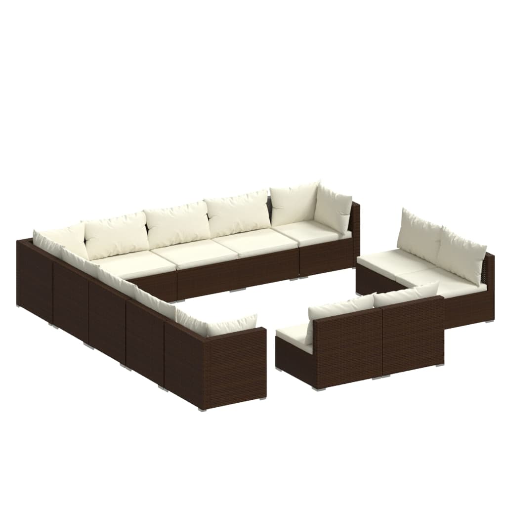 8720286995624_a_en_hd_1 vidaXL 13 Piece Garden Lounge Set with Cushions Brown Poly Rattan - Image 2