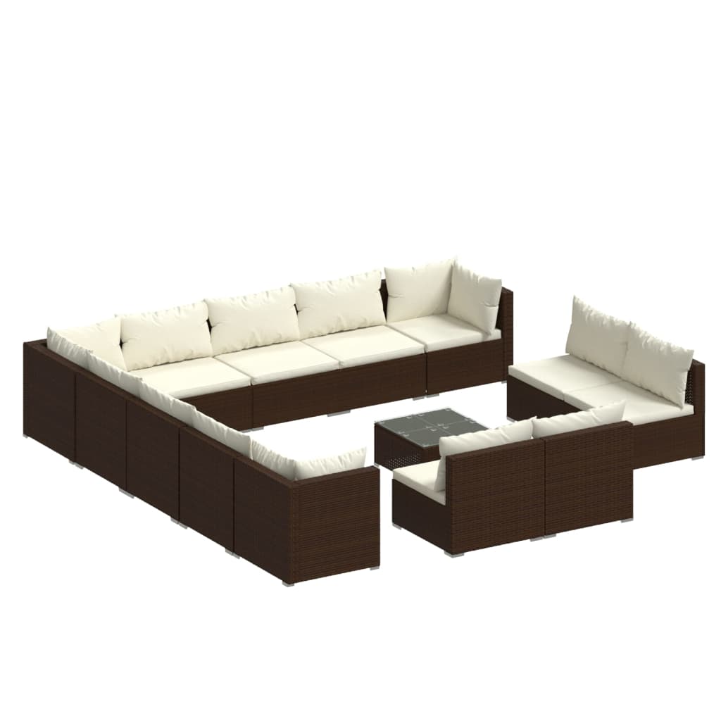 8720286995709_a_en_hd_1 vidaXL 14 Piece Garden Lounge Set with Cushions Brown Poly Rattan - Image 2