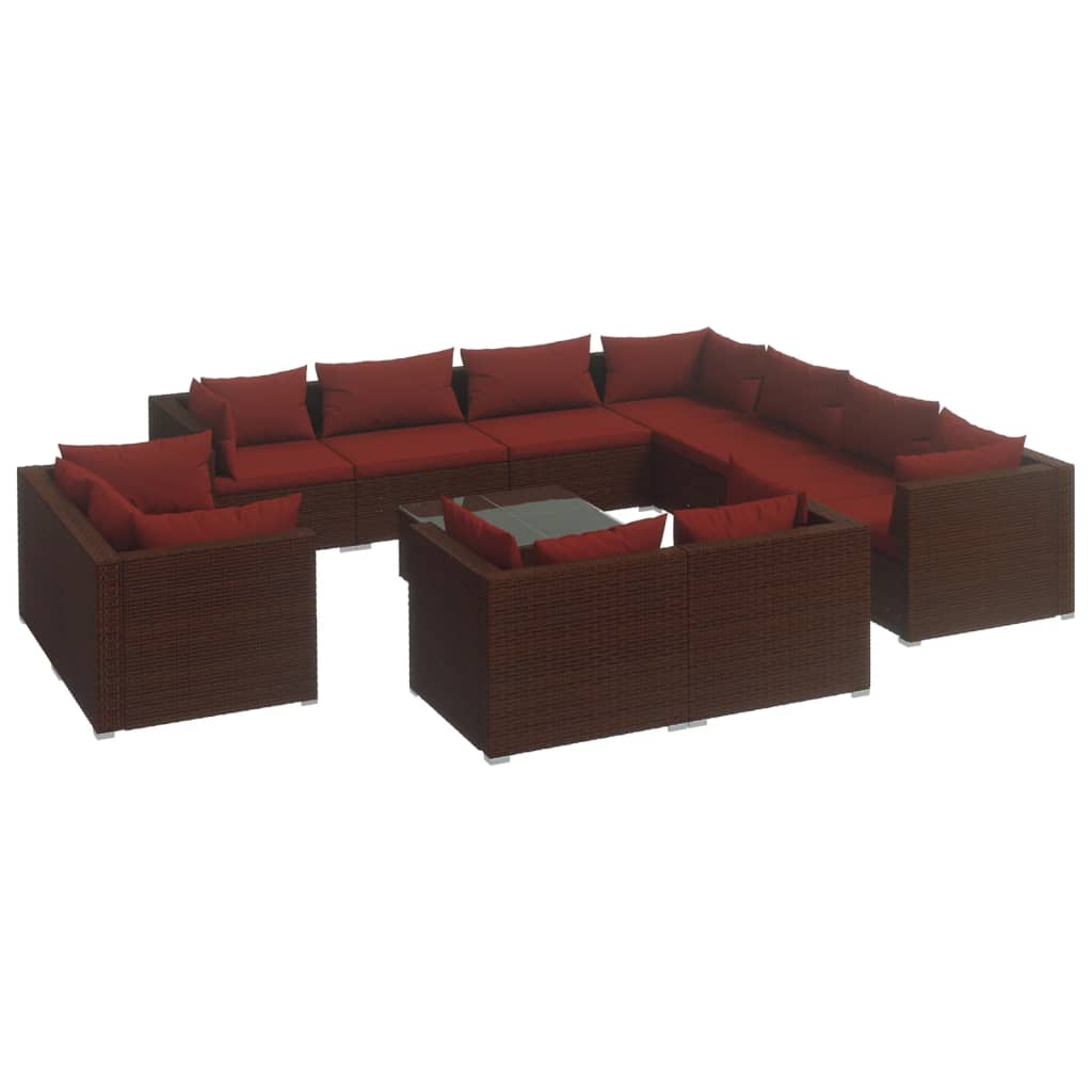 8720286995877_a_en_hd_1 vidaXL 12 Piece Garden Lounge Set with Cushions Brown Poly Rattan - Image 2