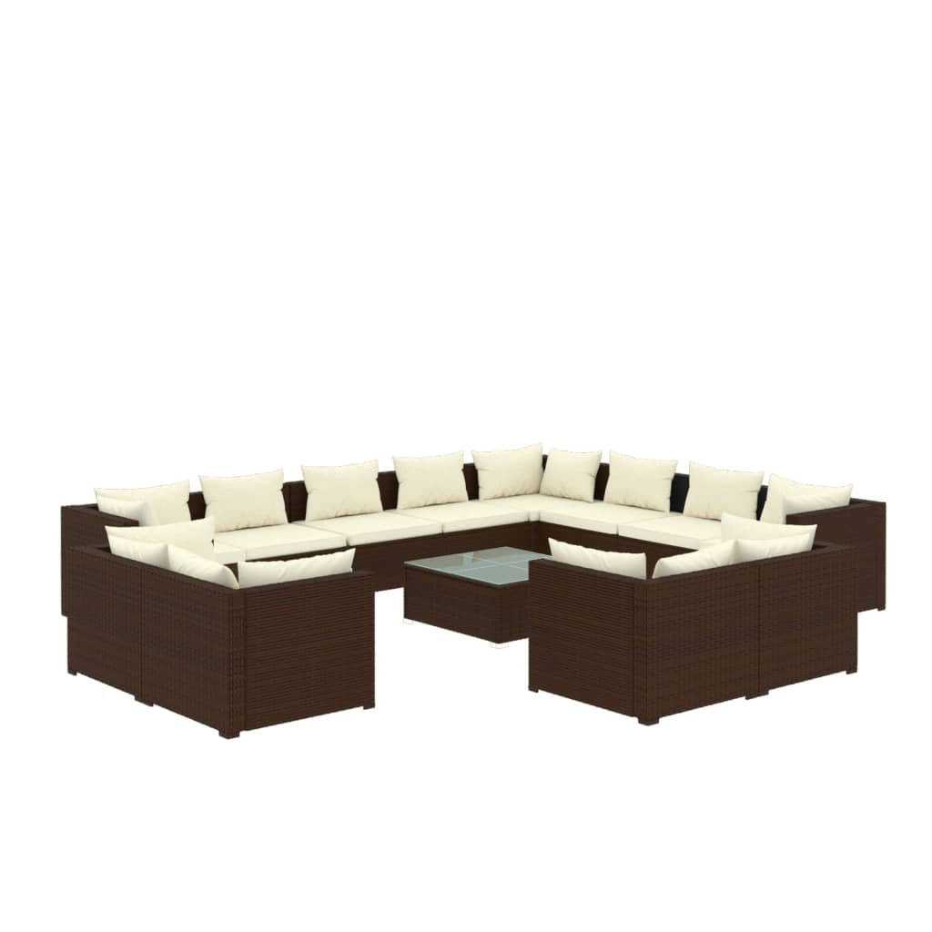 8720286996027_a_en_hd_1 vidaXL 13 Piece Garden Lounge Set with Cushions Brown Poly Rattan - Image 2