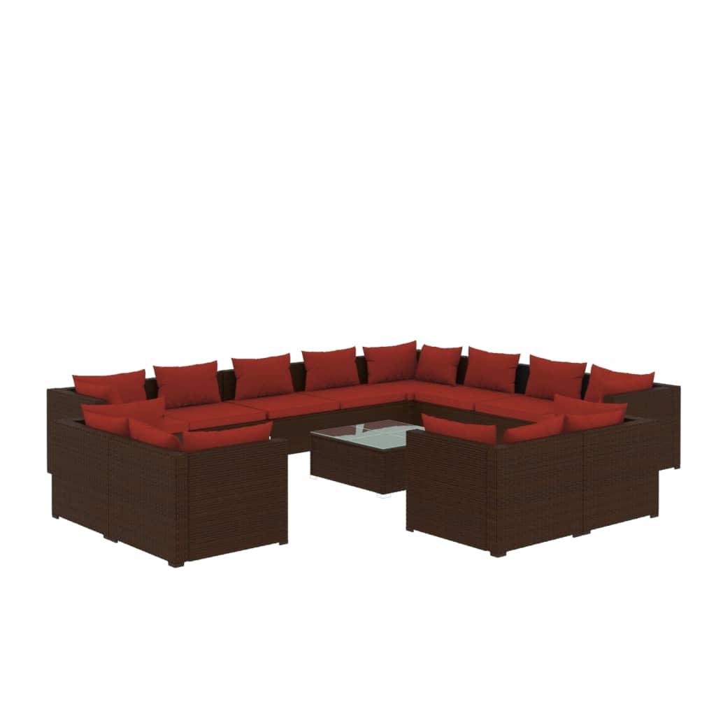 8720286996034_a_en_hd_1 vidaXL 13 Piece Garden Lounge Set with Cushions Brown Poly Rattan - Image 2