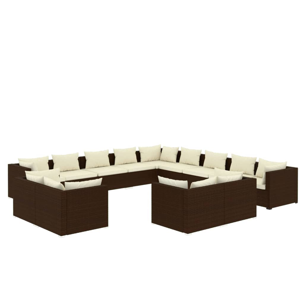 8720286996102_a_en_hd_1 vidaXL 13 Piece Garden Lounge Set with Cushions Brown Poly Rattan - Image 2