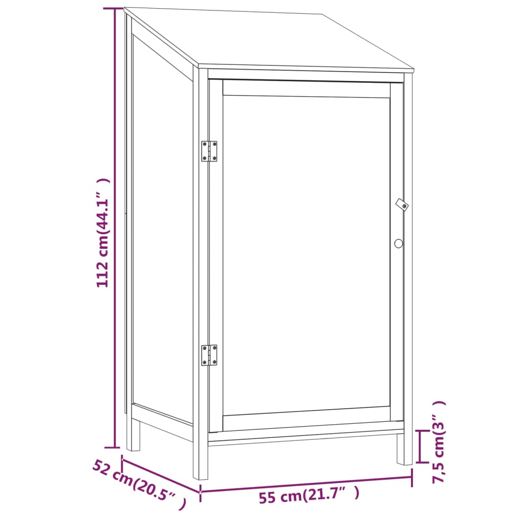 8720286996416_g_en_hd_5 vidaXL Garden Shed Anthracite 55x52x112 cm Solid Wood Fir - Image 7