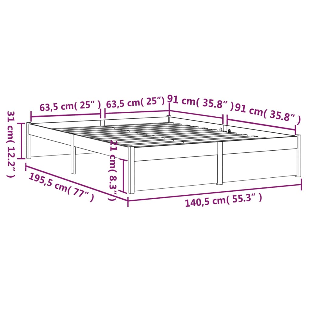 8720286998717_g_en_hd_8 vidaXL Bed Frame without Mattress Grey Solid Wood 135x190 cm - Image 10