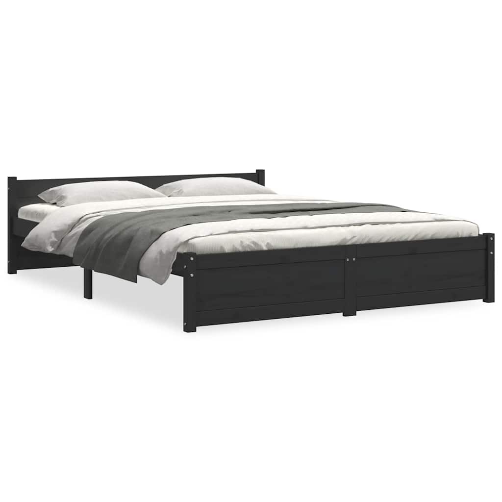 8720286999981_a_en_hd_1 vidaXL Bed Frame without Mattress Black Solid Wood 150x200 cm - Image 2
