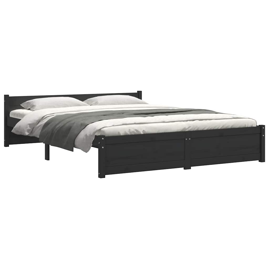 8720286999981_g_en_hd_2 vidaXL Bed Frame without Mattress Black Solid Wood 150x200 cm - Image 4
