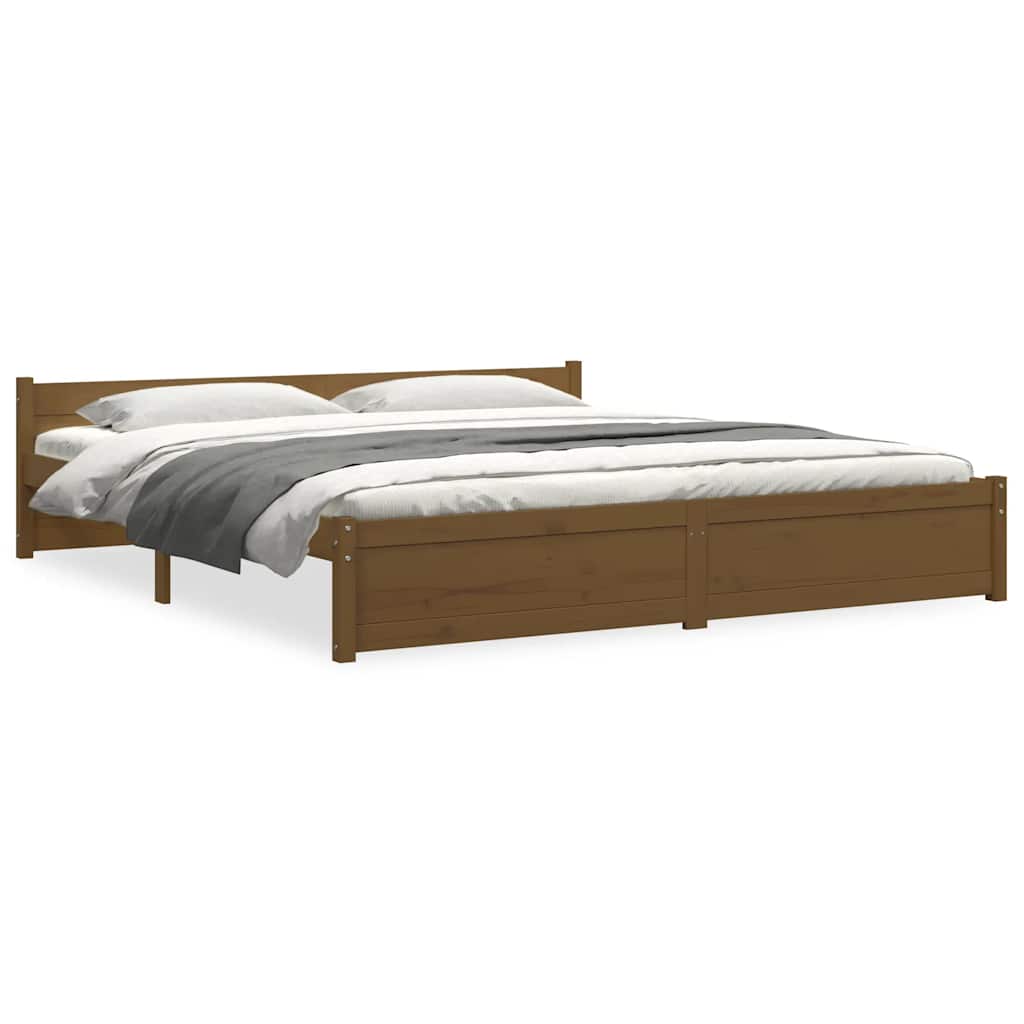 8720287000075_a_en_hd_1 vidaXL Bed Frame without Mattress Honey Brown Solid Wood 183x203 cm King - Image 2
