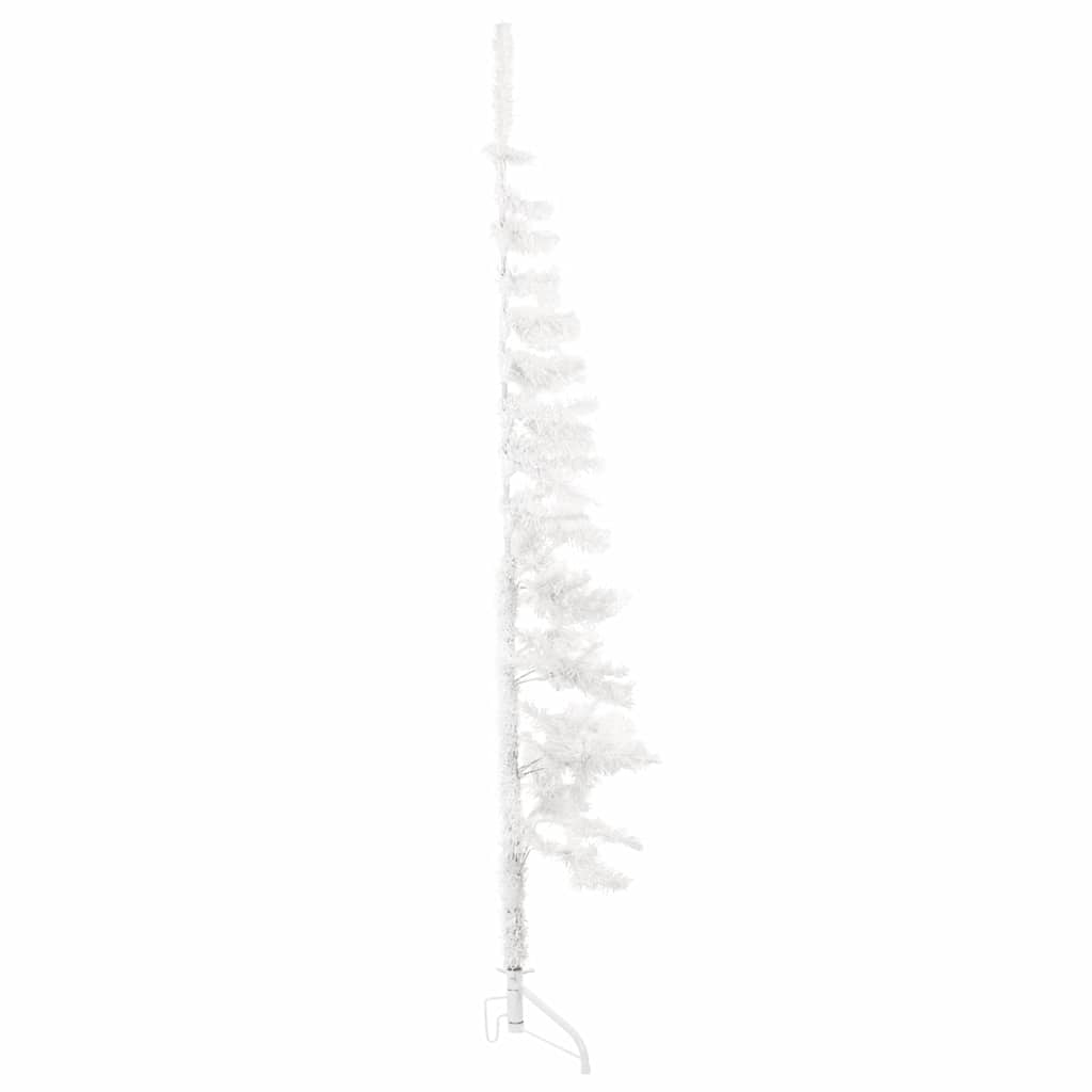 8720287000686_g_en_hd_2 vidaXL Slim Artificial Half Christmas Tree with Stand White 150 cm - Image 3