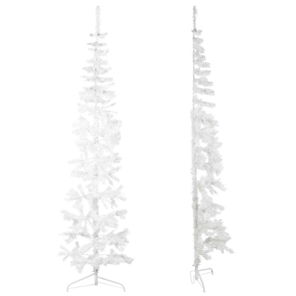 8720287000709_g_en_hd_4 vidaXL Slim Artificial Half Christmas Tree with Stand White 210 cm - Image 5