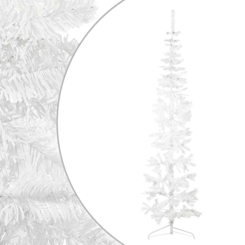 8720287000716_g_en_hd_1 vidaXL Slim Artificial Half Christmas Tree with Stand White 240 cm - Image 2