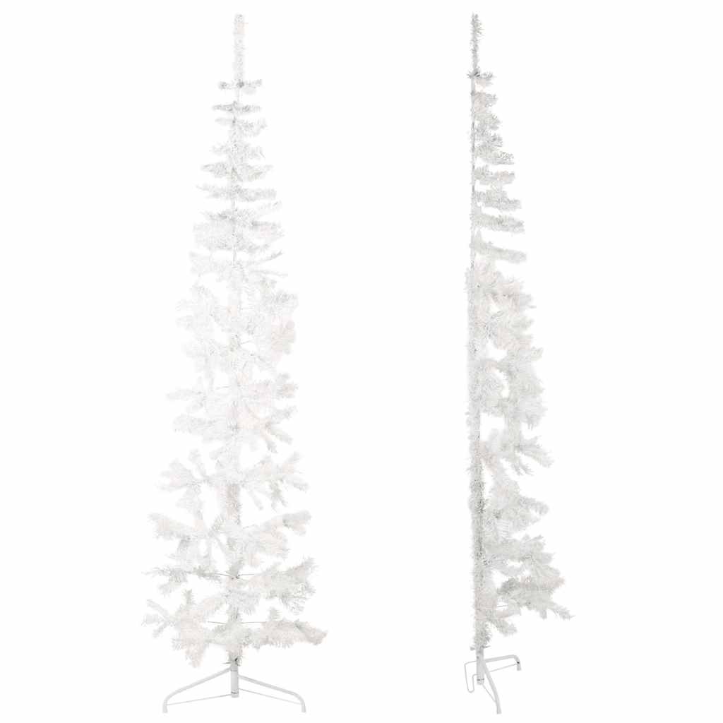 8720287000716_g_en_hd_2 vidaXL Slim Artificial Half Christmas Tree with Stand White 240 cm - Image 3