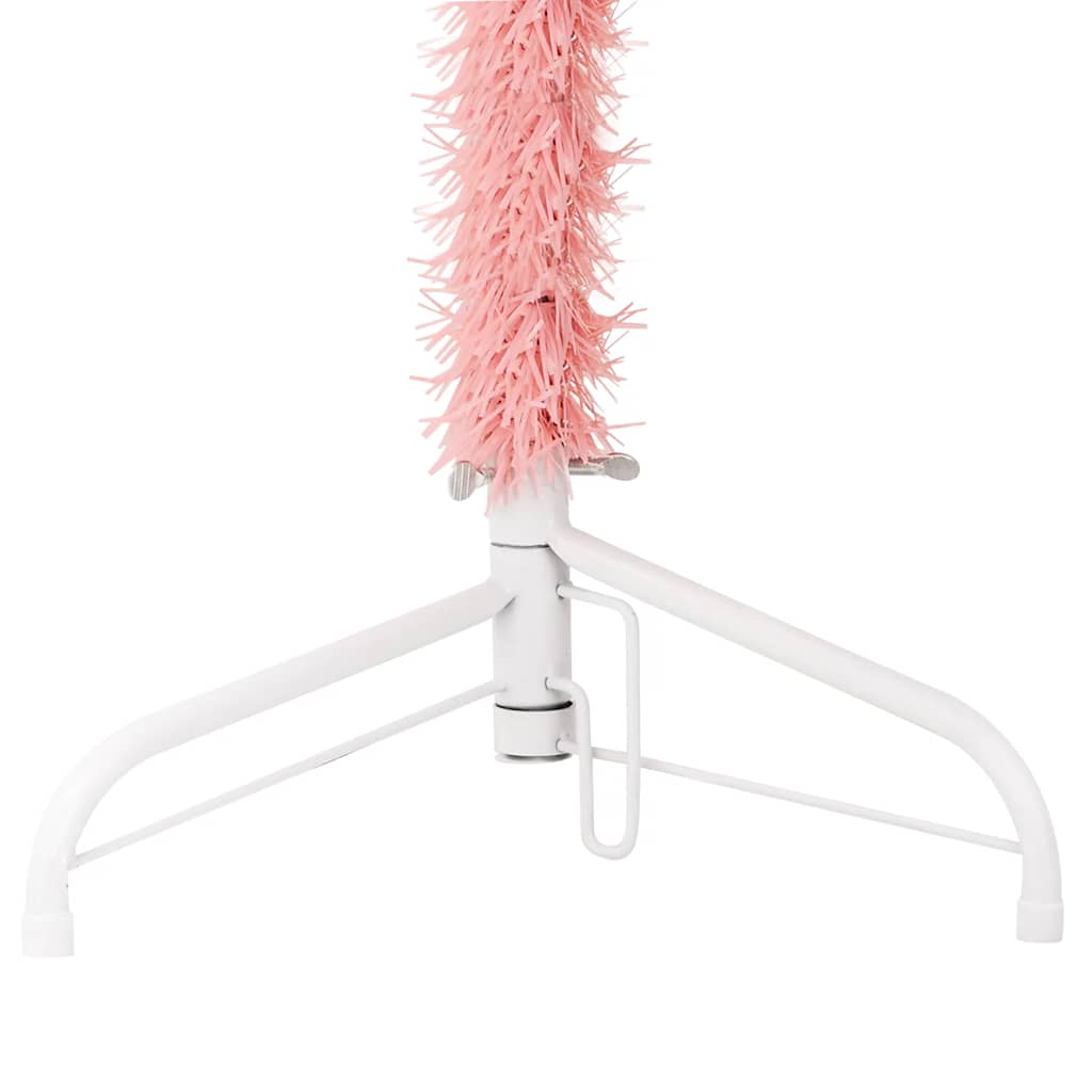 8720287000723_g_en_hd_6 vidaXL Slim Artificial Half Christmas Tree with Stand Pink 120 cm - Image 7