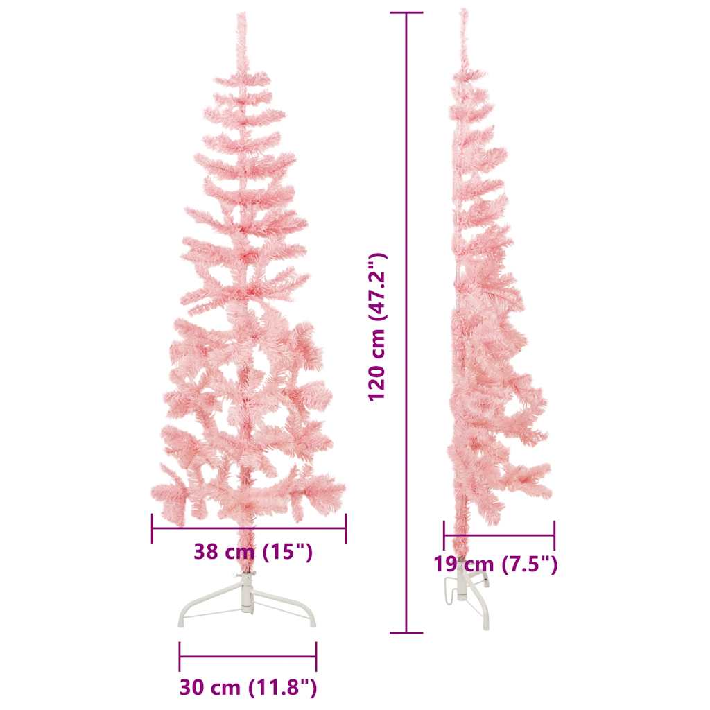 8720287000723_g_en_hd_9 vidaXL Slim Artificial Half Christmas Tree with Stand Pink 120 cm - Image 10