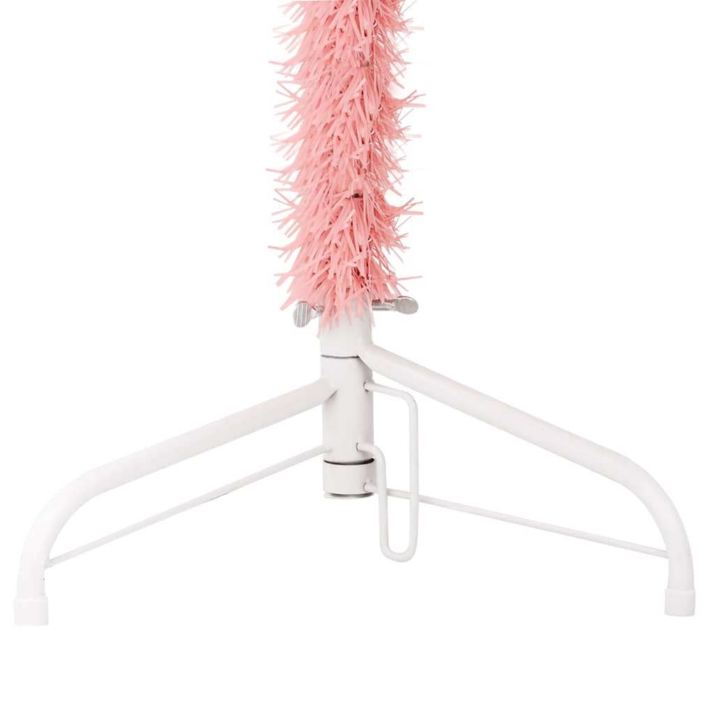 8720287000730_g_en_hd_6 vidaXL Slim Artificial Half Christmas Tree with Stand Pink 150 cm - Image 7