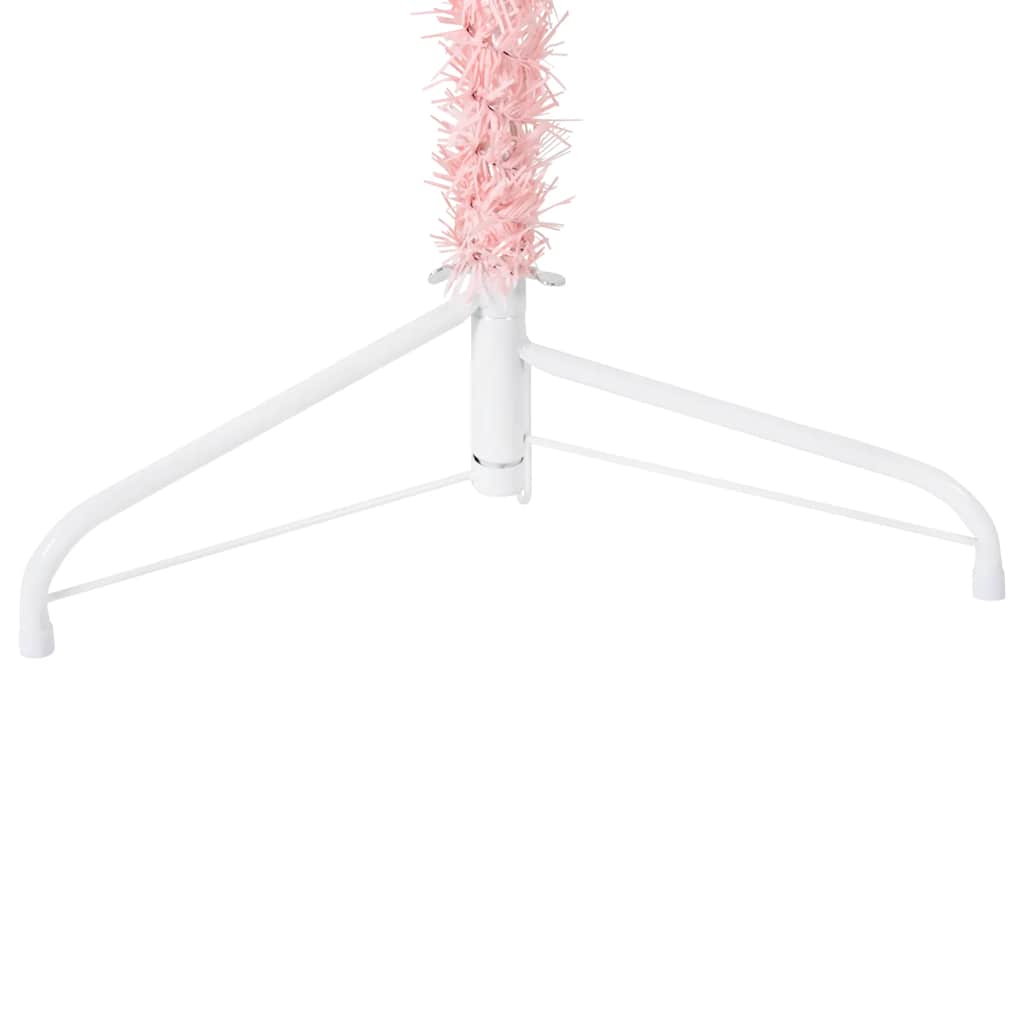 8720287000754_g_en_hd_5 vidaXL Slim Artificial Half Christmas Tree with Stand Pink 210 cm - Image 6