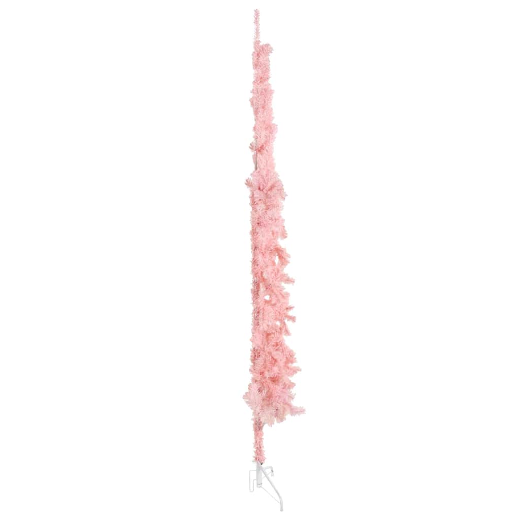 8720287000761_g_en_hd_4 vidaXL Slim Artificial Half Christmas Tree with Stand Pink 240 cm - Image 5