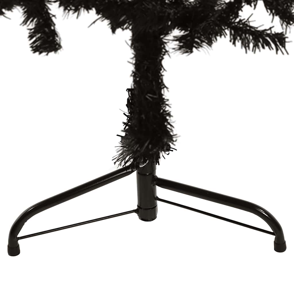 8720287000785_g_en_hd_6 vidaXL Slim Artificial Half Christmas Tree with Stand Black 150 cm - Image 7