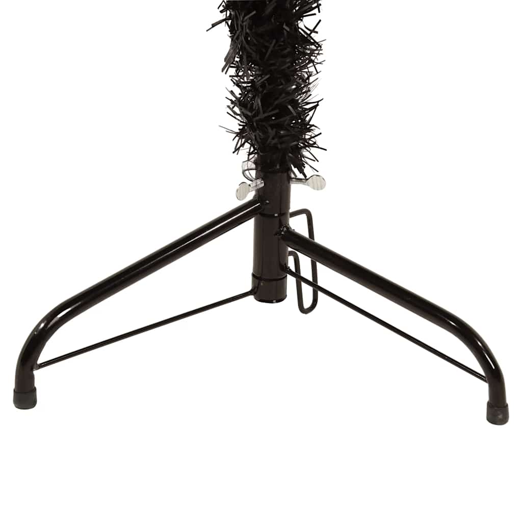8720287000792_g_en_hd_5 vidaXL Slim Artificial Half Christmas Tree with Stand Black 180 cm - Image 6