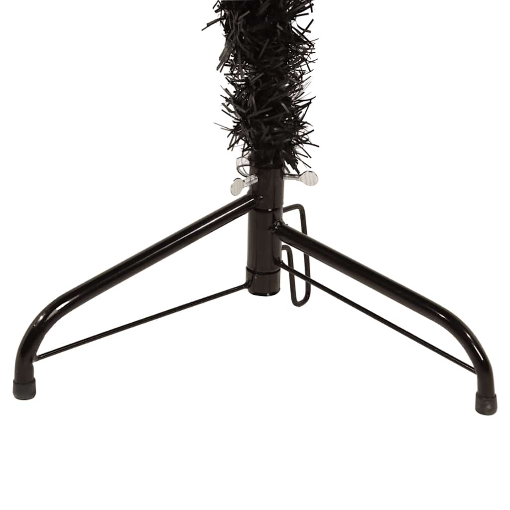 8720287000808_g_en_hd_5 vidaXL Slim Artificial Half Christmas Tree with Stand Black 210 cm - Image 6