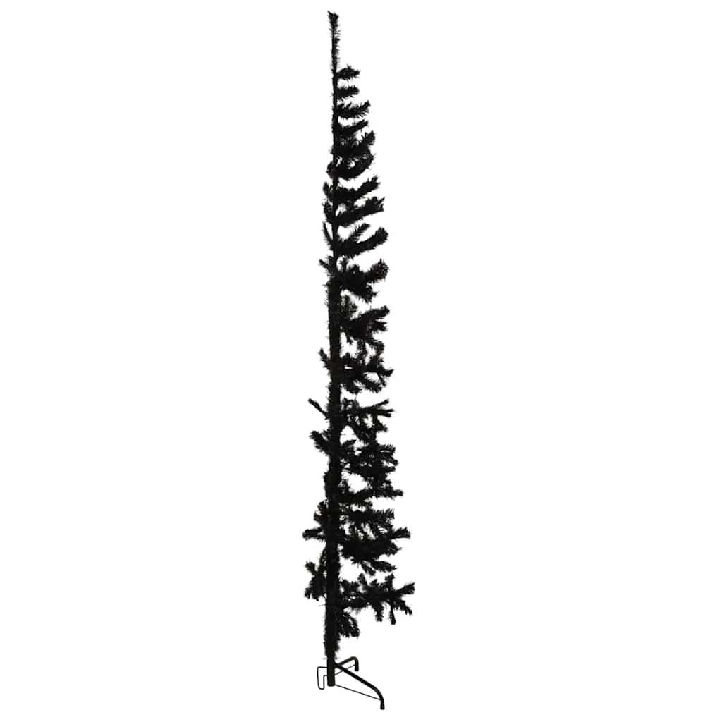 8720287000815_g_en_hd_4 vidaXL Slim Artificial Half Christmas Tree with Stand Black 240 cm - Image 5