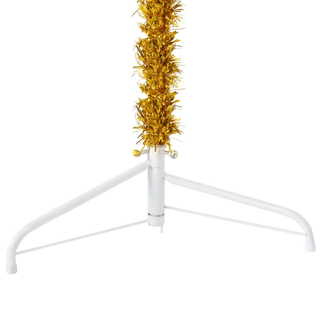 8720287000921_g_en_hd_6 vidaXL Slim Artificial Half Christmas Tree with Stand Gold 120 cm - Image 7