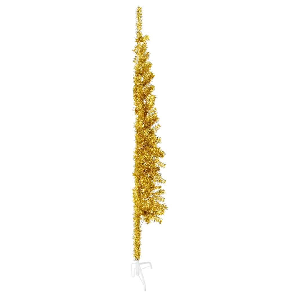 8720287000938_g_en_hd_3 vidaXL Slim Artificial Half Christmas Tree with Stand Gold 150 cm - Image 4