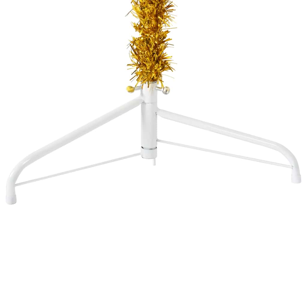 8720287000945_g_en_hd_5 vidaXL Slim Artificial Half Christmas Tree with Stand Gold 180 cm - Image 6