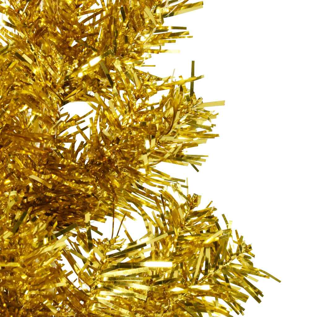 8720287000952_g_en_hd_5 vidaXL Slim Artificial Half Christmas Tree with Stand Gold 210 cm - Image 6