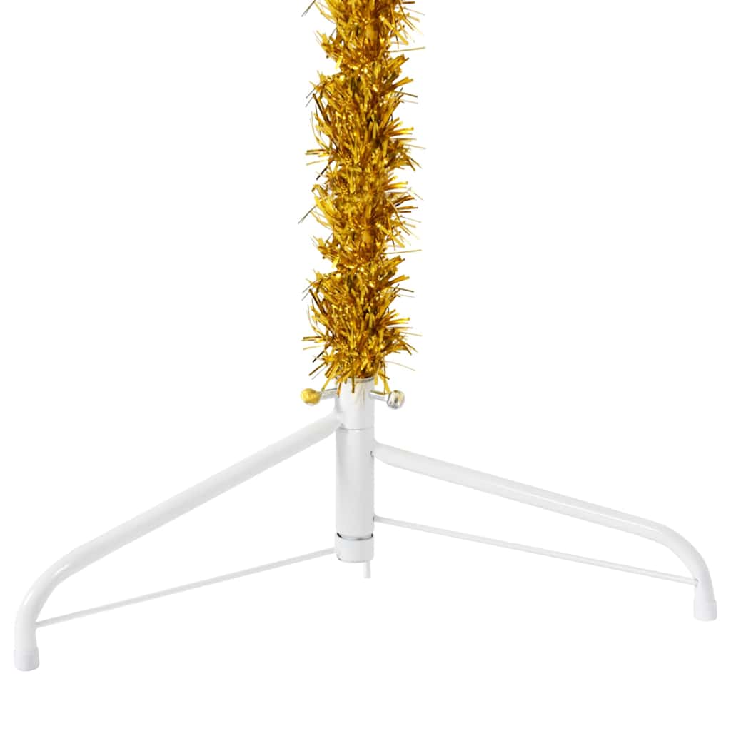 8720287000969_g_en_hd_6 vidaXL Slim Artificial Half Christmas Tree with Stand Gold 240 cm - Image 7