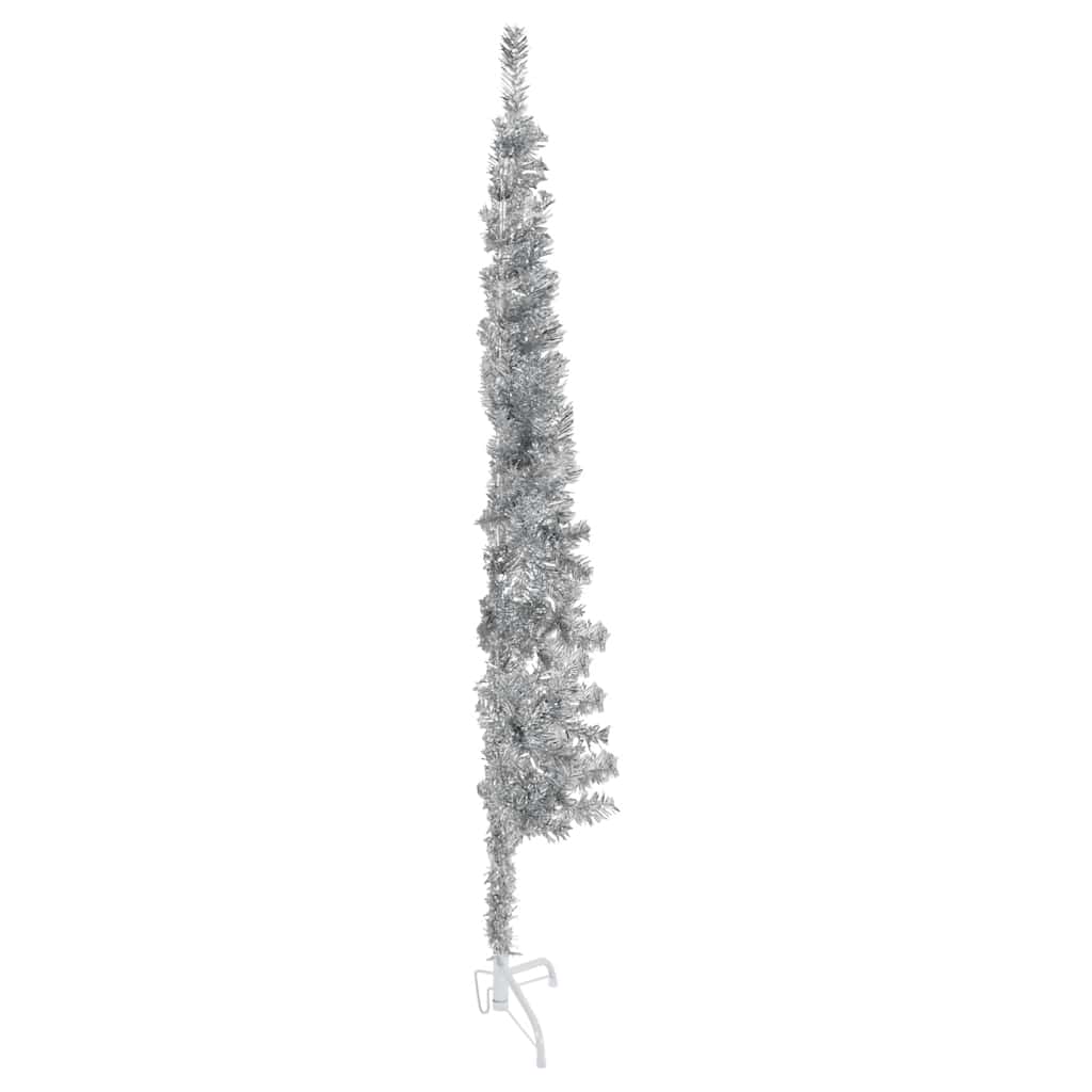 8720287000976_g_en_hd_3 vidaXL Slim Artificial Half Christmas Tree with Stand Silver 120 cm - Image 4