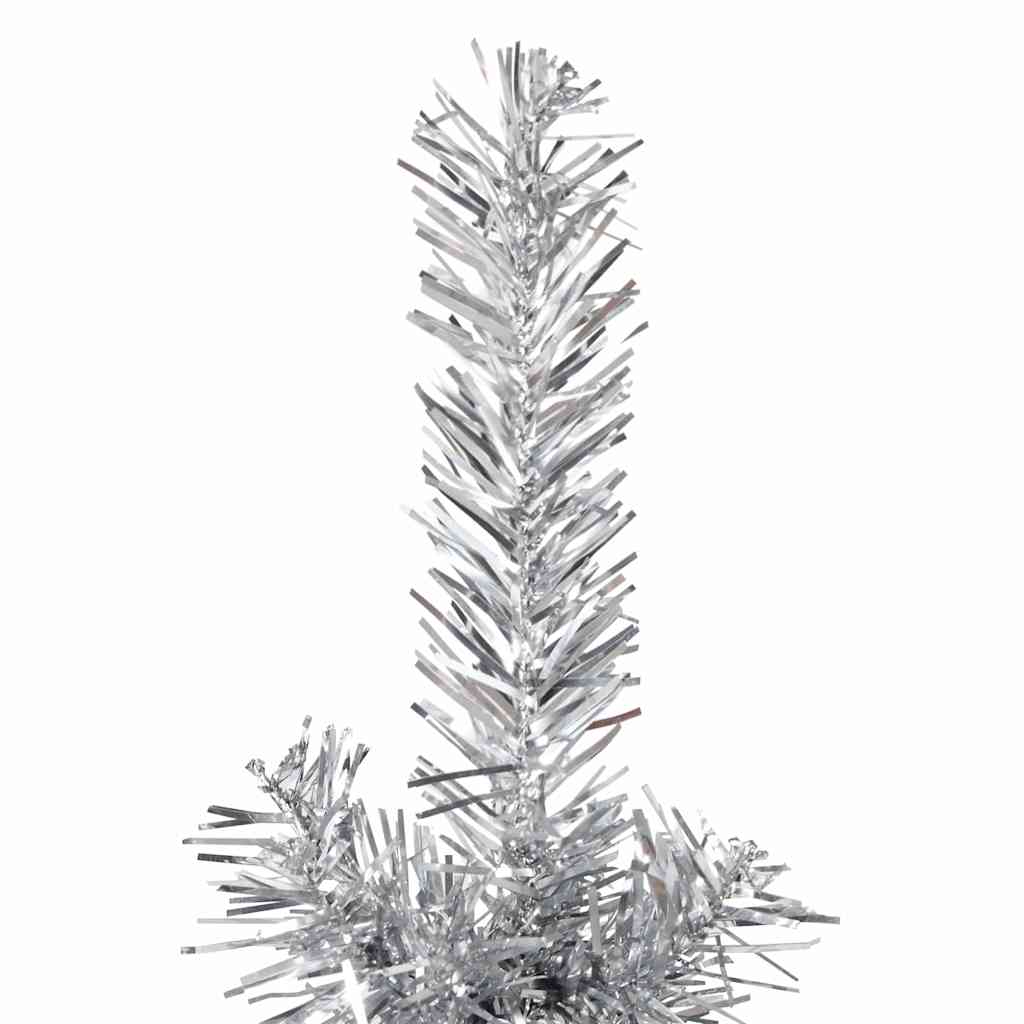 8720287000976_g_en_hd_4 vidaXL Slim Artificial Half Christmas Tree with Stand Silver 120 cm - Image 5